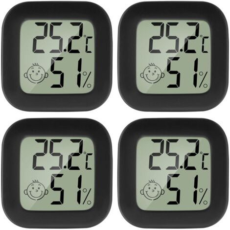PA Stück Mini-LCD-Thermometer-Hygrometer für den Innenbereich, digital, Temperatur, Luftfeuchtigkeit, hochpräzise, tragbar, -50 ℃ 70 ℃, 10 % 99 % relative Luftfeuchtigkeit, für Wohnzimmer, Lage (1/5)