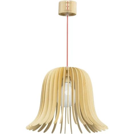 Regenbogen 645010301 - Lampadario a sospensione Ø45cm E27 13W - legno naturale svasato