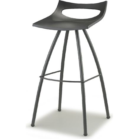 Sgabello Alto H82 da Penisola Cucina o Bar ANTRACITE seduta h65  S-C-A-B- in tecnopolimero ultra resistente Design Italiano Alta Qualità