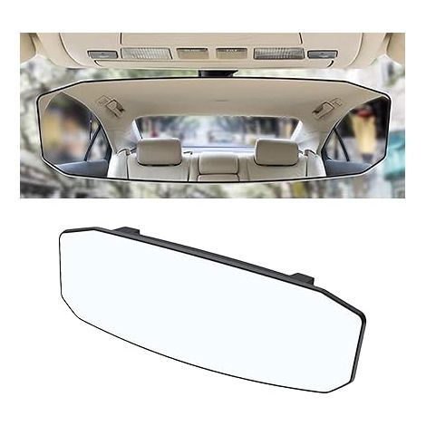 Car Mirror, Retro Interior Cars, Traffic Blind Spot Mirror Wide Angle Lens Mirrors, Suitable for Most Cars, SUVs, Trucks (24.5 x 9 cm) (1/5)