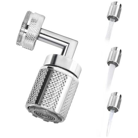 720°-Waschtischarmatur-Auslauf, Wassersparfunktion für Armaturen mit 3 Sprühmodi, 2 Adapter für Armaturen mit M22- und M24-Gewindegrößen (1/4)