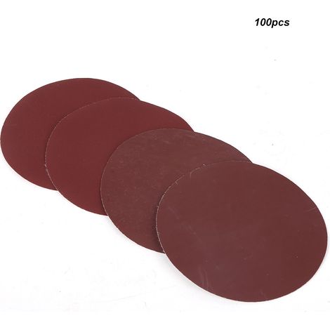 100 Schleifscheiben, 5 Zoll, Samtrücken, 125 mm, rundes Schleifpapier zum Polieren und Schleifen, Körnung 320 (1/5)