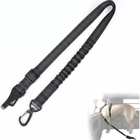 Ceinture Chien Voiture, Laisse de Sécurité Réglable 54-90cm pour Chien et Chat, Attache Voiture Chien avec Amortisseur Élastique, Accessoire de Transport Sécurisé (1/5)