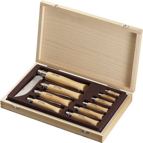 Juego de cuchillos Opinel tradition inox 10 piezas acero inoxidable mango barnizado (1/2)