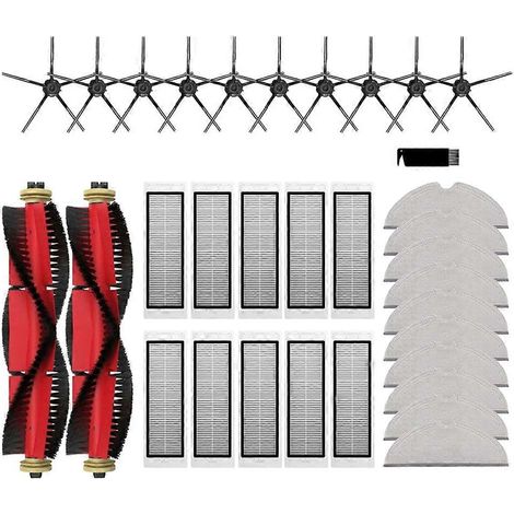 Accessoires pour balais à franges Roborock S5 / S5 Max / S6 / S6 MaxV / S6 Pure / E4 / E5 / S51 / S52 / S55 : filtre et brosse latérale (1/5)