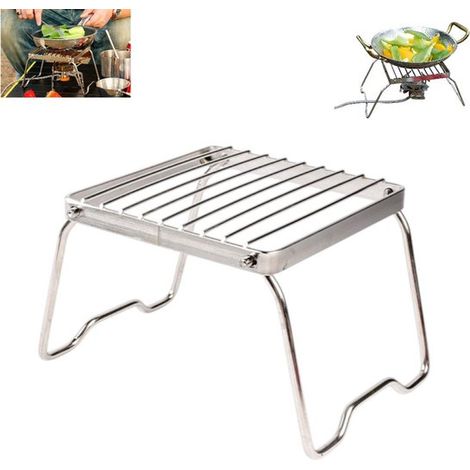 Tragbarer Klappgrill (1 Stück) – Maße: 23 x 15 x 13 cm – Ideal für Camping, Wandern, Grillen und Angeln – Geeignet für Holzkohle