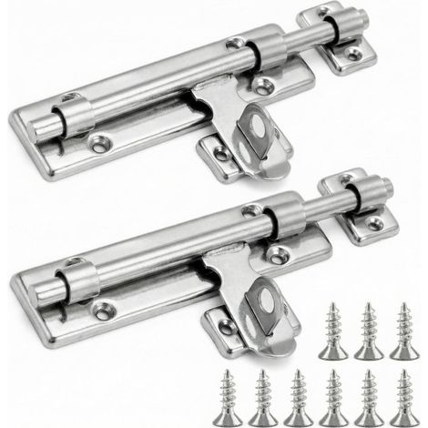 2 Stück Türriegel abschließbar 16cm Edelstahl mit Vorhängeschlossloch für Tore & Schränke