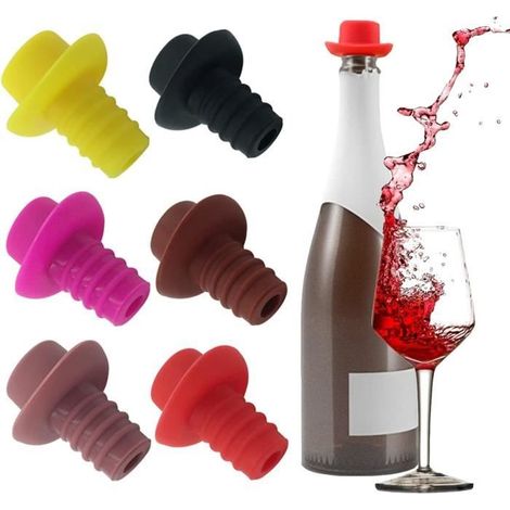 HONORNIC - Bouchon de bouteille,Bouchon Bouteille Vin en Silicone,Bouchon de Champagne,Bouchon à Vin en forme de chapeau créatif,pour Bière,Bar
