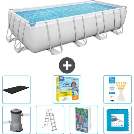 Bestway Bestway Power Steel Rectangulaire - 488x244x122 cm - 8-pièces  S566