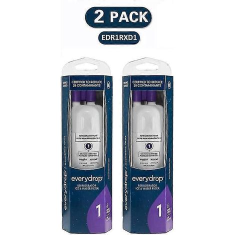2er-Pack Wasserausfilter für Whirlpool-Kühlschränke, Modell EDR1RXD1 (lila), optimale Filterung für frisches und reines Wasser