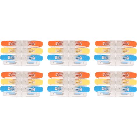 10 Stück Hebel-Drahtverbinder, elektrische Schnellverdrahtung, Inline-Spleißverbinder, 3 Eingänge, 3 Ausgänge, 41 A, 450 V (1/5)