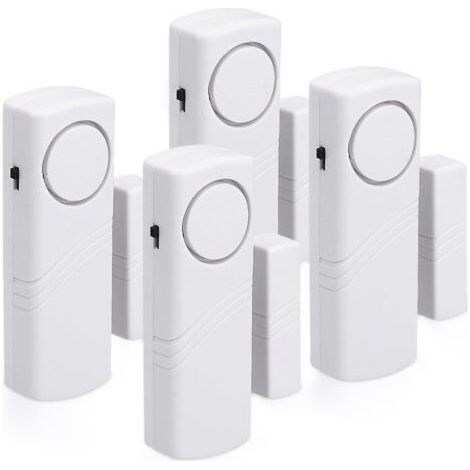 FENOPLASTICAAlarme porte et fenêtre-ensemble de 4x alarme anti-intrusion sans fil-sécurité domestique contre le cambriolage-fonctionnement magnétique (1/5)