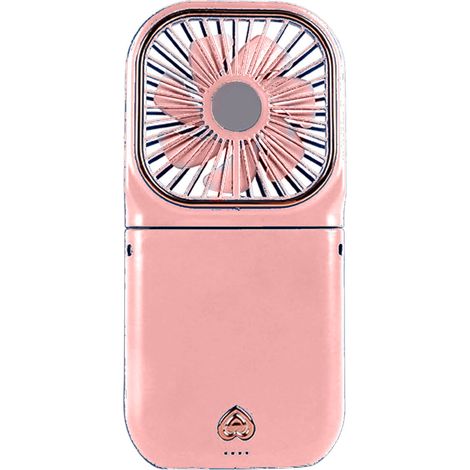 Wiederaufladbarer, faltbarer Nackenventilator mit USB-Anschluss, 3 Geschwindigkeitsstufen, kleiner tragbarer rosa Ventilator für Wanderungen und Picknicks (1/5)