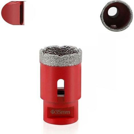 Forets Diamant 35mm Brasé Sous Vide Trépans avec Filetage M14 pour Perçage à sec en Porcelaine Carrelage Granit Marbre (1/5)