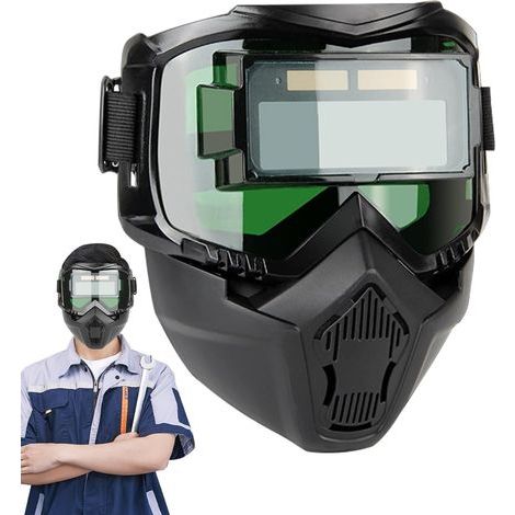 Packung mit 1 selbstverdunkelndem Schweißhelm, abnehmbarem Schweißschutz, Atemschutzmaske zum Schleifen und Schweißen mit Schutzvisier (1/5)