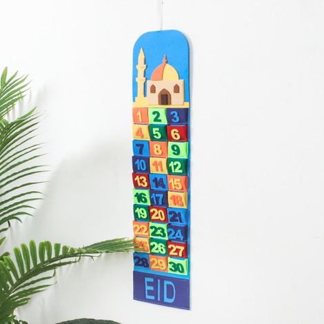 Ramadan-Adventskalender 2024, Hängender Countdown-Beutel, Wandkalender mit Aufbewahrungstaschen (1/4)