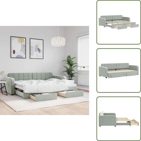 The Living Store Lit de jour avec gigogne et tiroirs sans matelas 80x200 cm - Canapé Convertible - Lit Gigogne - Meuble Multifonctionnel - Lit D'appoint - Rangements Intégrés (1/5)