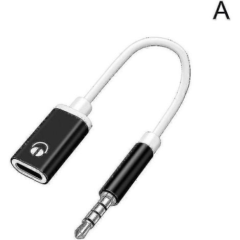 Adaptateur pour casque audio 3,5 mm mâle vers USB-C femelle, plat vers rond analogique LAPS 25-26 (1/2)