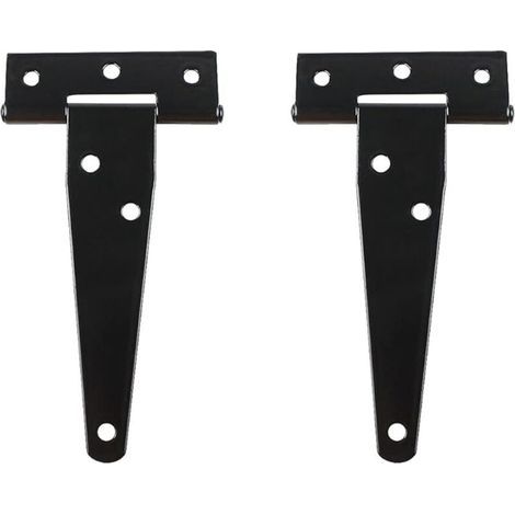SABIR 2er-Pack robustes T-Scharnier für schwarze Holz- oder Metalltüren, rostfreies Eisen (6 Zoll) (1/5)