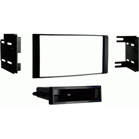 Support autoradio double DIN avec compartiment pour Nissan Micra Note Versa noir