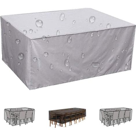 Housse de protection d'extérieur pour chaise ou table jardin 255x130x80cm Gris (1/5)