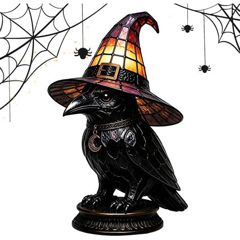 Veilleuse Halloween Résine Vintage Effrayante Lampe de bureau chapeau sorcière Halloween pour Foyer Salle de Séjour Chambre Cuisine Maison Hantée Table Bureau Étagère (1/5)