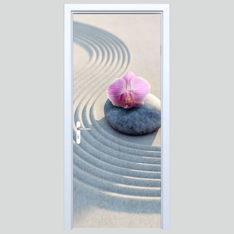 Adhesivo de tela para puerta, color arena y piedra zen 136PD