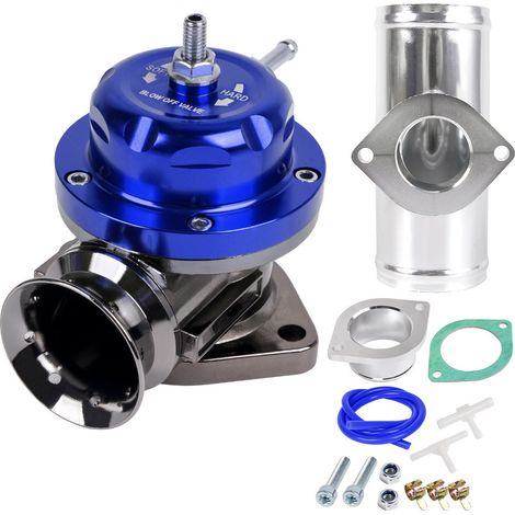 Kfz-Ersatzteile BOV Turbolader Wastegate-Kit RS Typ Aluminiumlegierung Booster Abgasventil Wastegate - universelles Aluminiumlegierungs-Wastegate-Kit (blau) (1/4)