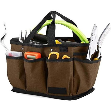 Gartentasche, luxuriöse Aufbewahrungstasche für Gartengeräte und Haushaltsorganizer mit Fächern, strapazierfähig und wiederverwendbar (c-1) Café (1/5)