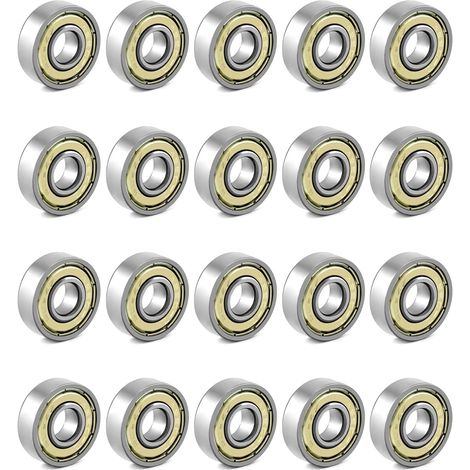 Lot de 20 roulements à billes 608zz, roulements pour longboard, roller, skateboards, trottinettes, patins en ligne, 8 mm x 22 mm x 7 mm (1/5)