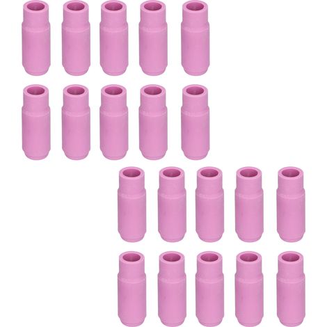 20pcs manchons de protection céramique pour torche TIG, buses 10N47 taille 7, accessoires soudage, remplacement durable (1/5)