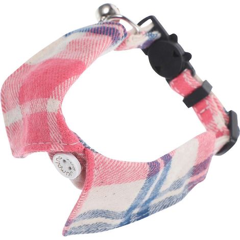 Collar para gatos, bonito collar a cuadros para gatitos con cascabel para mascotas (1/5)