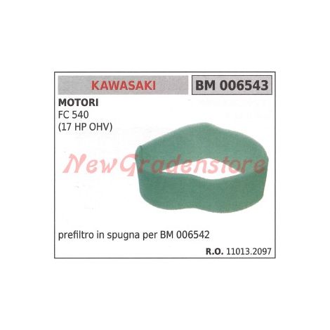Prefiltro aria in spugna KAWASAKI motore FC 540 (17 HP OVH) 006543