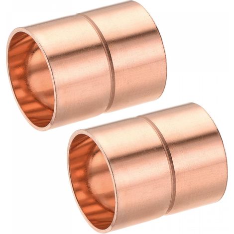 Cuivre Tube Couplage 25mm Droit Connexion Adaptateur avec Roulé Tuyau Stop C x C Souder Connexion pour Plomberie 2Pcs (1/5)