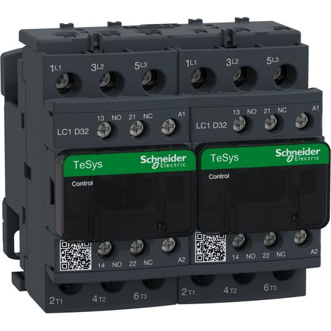 TeSys LC2D - contacteur inverseur - 3P - AC-3 440V - 32A - bobine 115Vca - LC2D32FE7 (1/2)