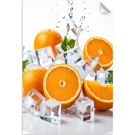 Selbstklebendes Poster – Wandsticker Orangen Eis Obst Natur 60x90 cm (1/3)