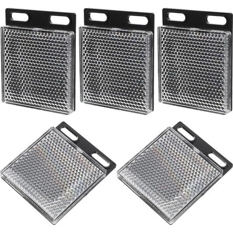 Réflecteur Carré pour Système Photoélectrique, Lot de 5 Pièces en Abs et Acrylique, Haute Réflectivité et Polyvalence pour Trafic Routier Extérieur (1/5)