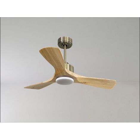 Modulo Low Profile Regular - un ventilateur pour plafond bas , DC 132 cm Chrome pales bois sombre sans Lumière 20 à 40 m² (1/5)