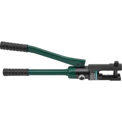 Herramienta de crimpado hidráulica, alta fuerza de crimpado, compatibilidad con tubos versátiles, color verde militar. (1/2)