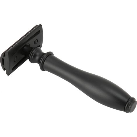 Rasoir de sûreté professionnel noir pour épilation corps et visage, réutilisable avec lames doubles - idéal soins maison et institut (1/5)