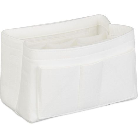 Organiser per borsa a mano con struttura a scomparti 17,5 x 32 x 20 cm in feltro bianco 130010266