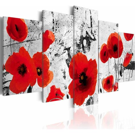 Tableau fleurs écarlates - 200 x 100 cm (1/4)