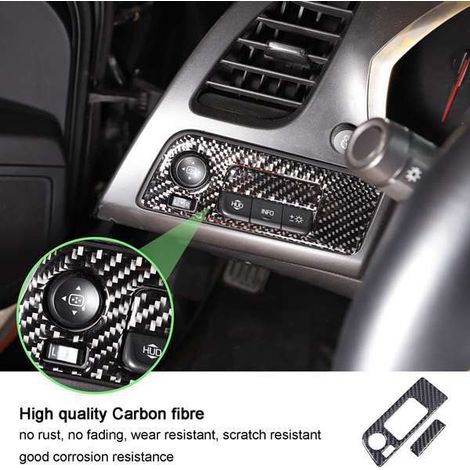 Suitable for 14-19 Chevrolet Corvette soft carbon fiber headlight switch frame (1/4)