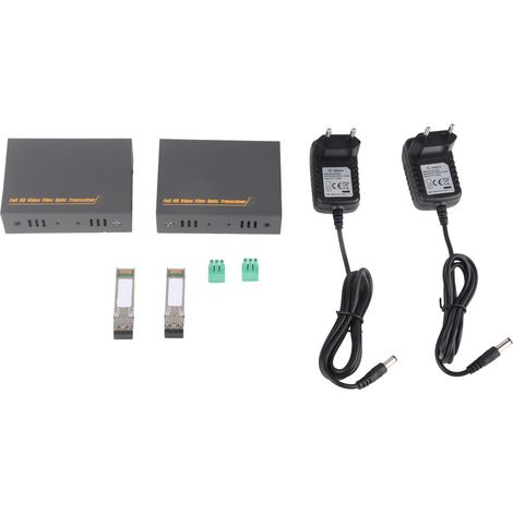 Convertisseur Multimédia Fibre Optique 4K HDMI avec Audio et Alimentation 100‑240V Prise UE (1/4)