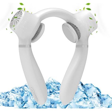 Climatiseur de cou portable, ventilateur de cou rafraîchissant 4000 mAh, mains libres, rechargeable, avec puce réfrigérante, léger et personnel,femme (1/5)