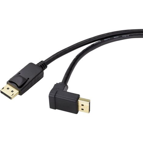 Câble de raccordement DisplayPort Fiche mâle DisplayPort, Fiche mâle DisplayPort 0.50 m noir SP-9163724 contacts dorés Câble DisplayPor A070292 (1/4)