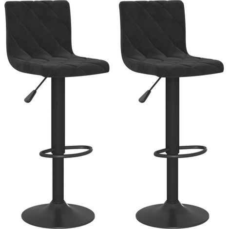 Tabourets de bar 2 pcs Noir Velours 12 (1/5)