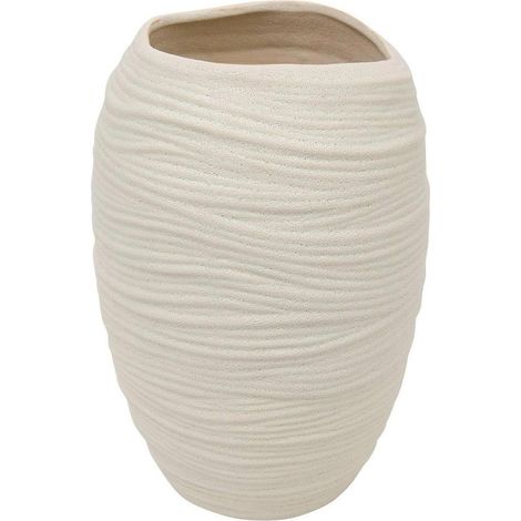 Vase Déco en Céramique "Prudi" 31cm Blanc
