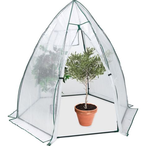Relaxdays Serra da Giardino e Balcone, Tenda per la Germinazione di Piante e Fiori, 185 x 180 x 160 cm, Trasparente (1/5)