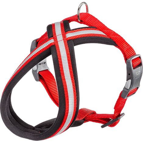 Ferplast DAYTONA CROSS P Pettorina riflettente per cani con fibbia magnetica. In vari colori e misure. . Variante S - Misure: B: 47-62 cm 15 mm - Rosso